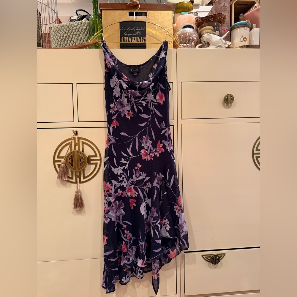 Connected Apparel Purple Floral Midi Dress